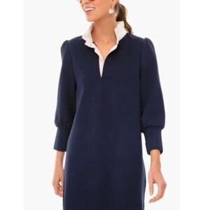 Tuckernuck Navy Dress with White Ruffle Collar